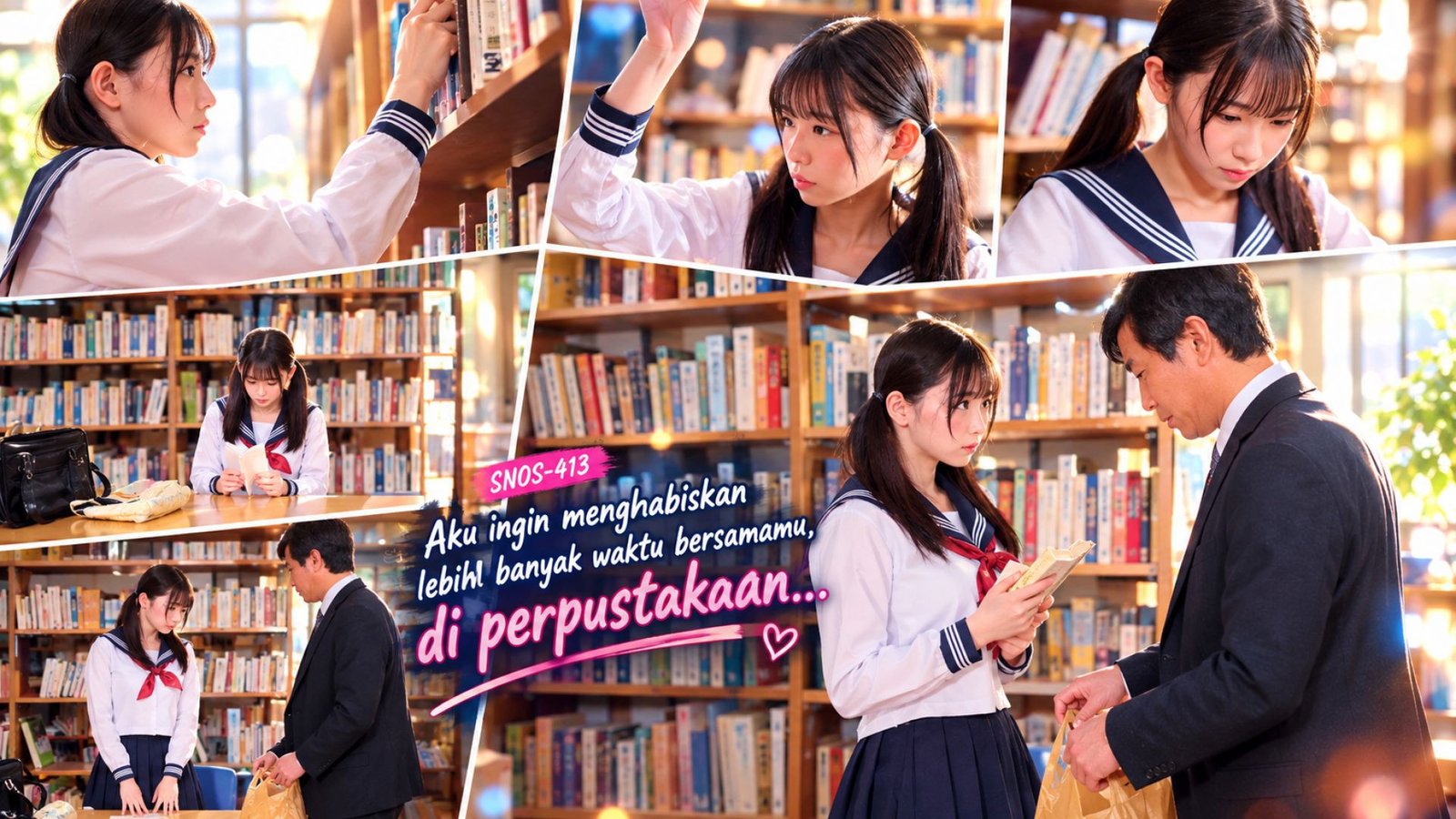 ⁣Aku ingin menghabiskan lebih banyak waktu bersamamu, di perpustakaan...